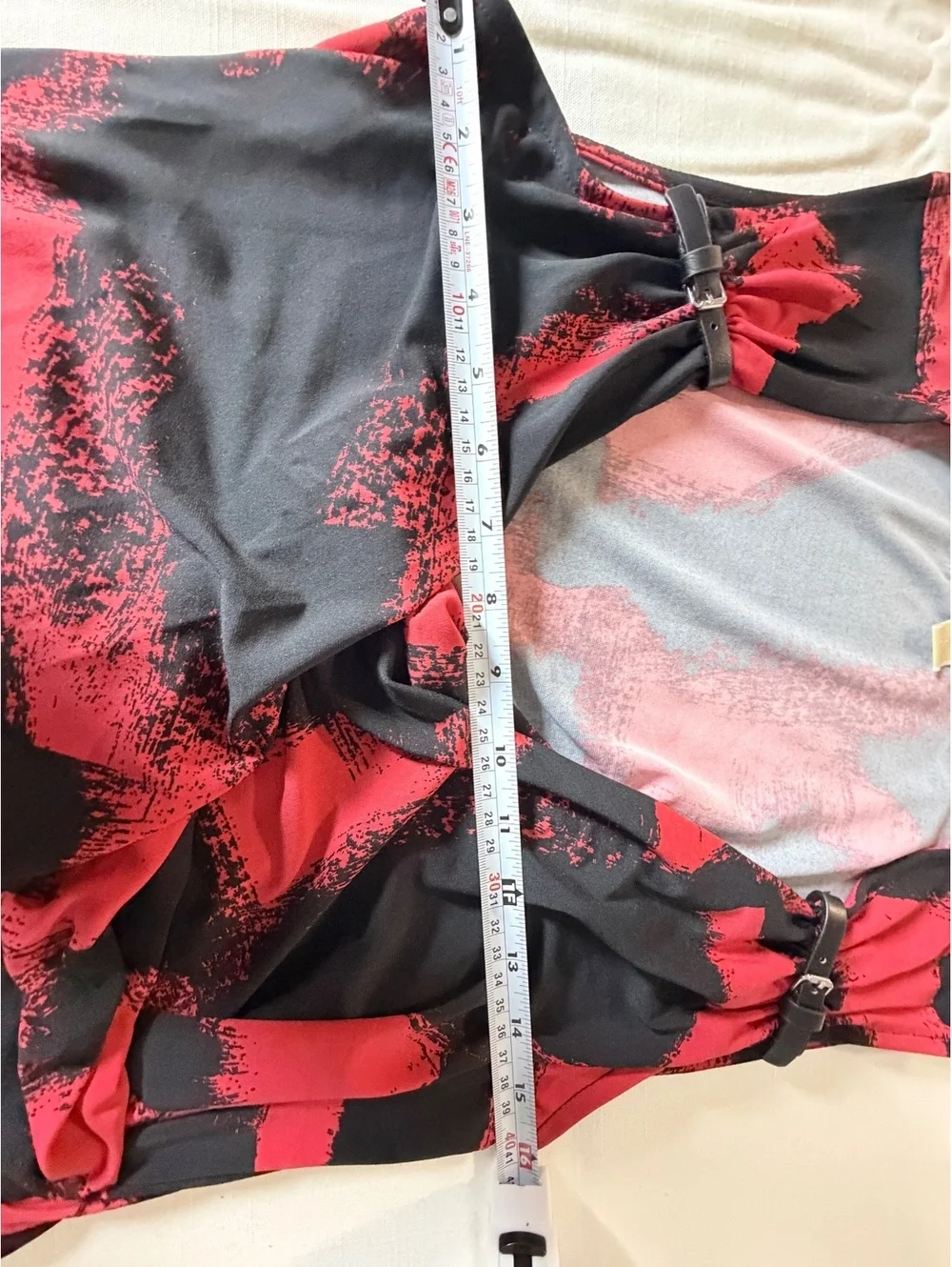 Michael Kors Women's Sleeveless Red and Black Patterned Dress Size Large